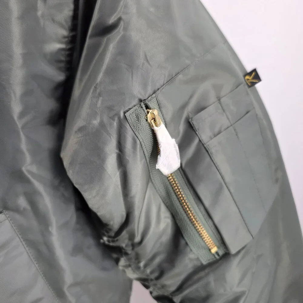 Rothco Jacket Mens Size L Green MA 1 Flight Bomber Reversible Nylon NEW